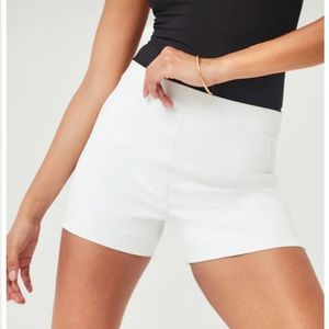 Spanx On-the-Go 4” Shorts with Ultimate Opacity Technology. Classic white.